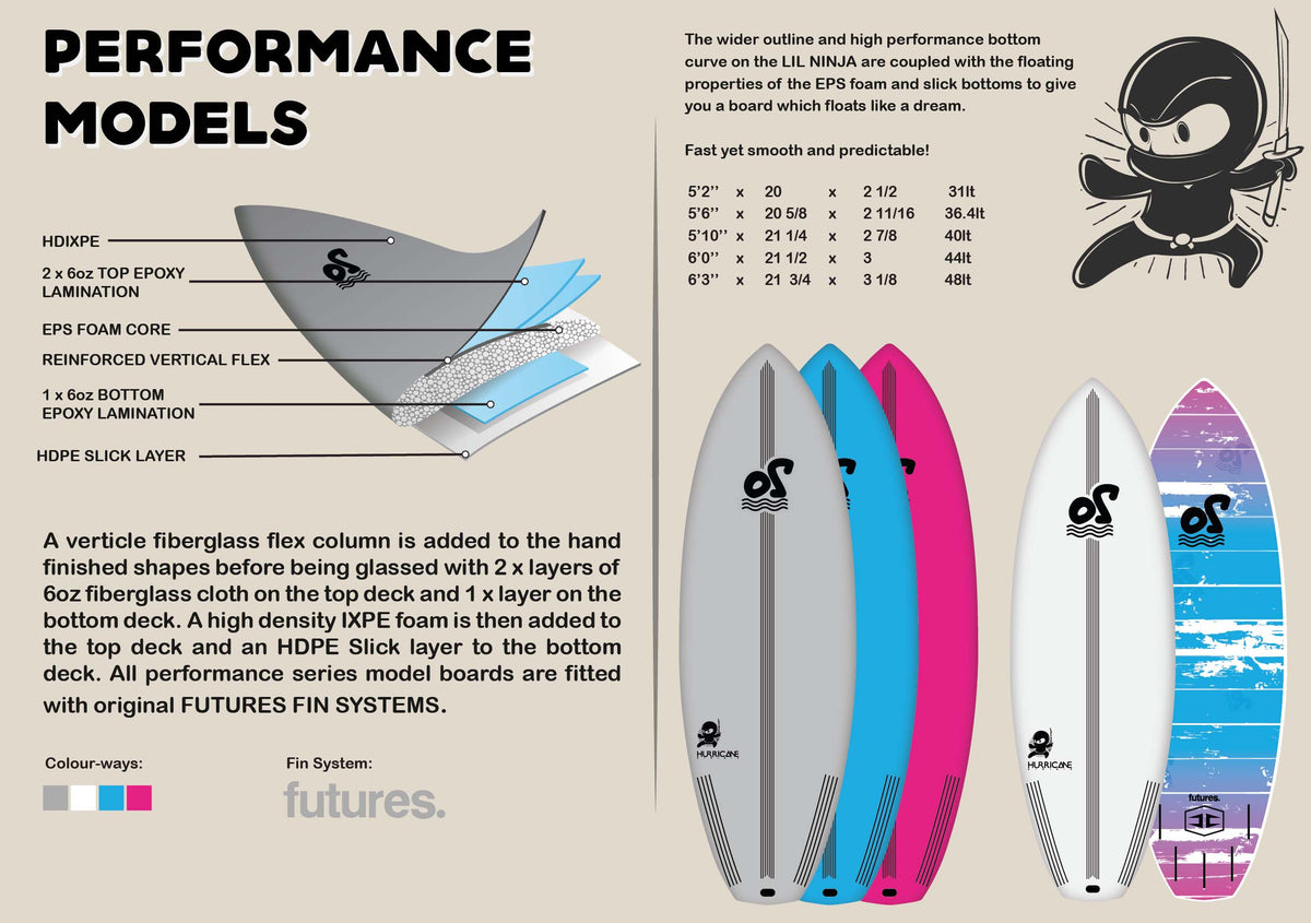 Tabla de surf - Ocean Storm 6'3'' Series Lil Ninja white